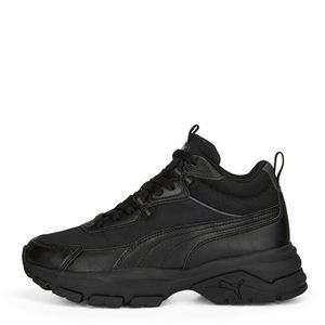 PUMA Women's Cassia Via Mid Casual Sneakers, Black, 7